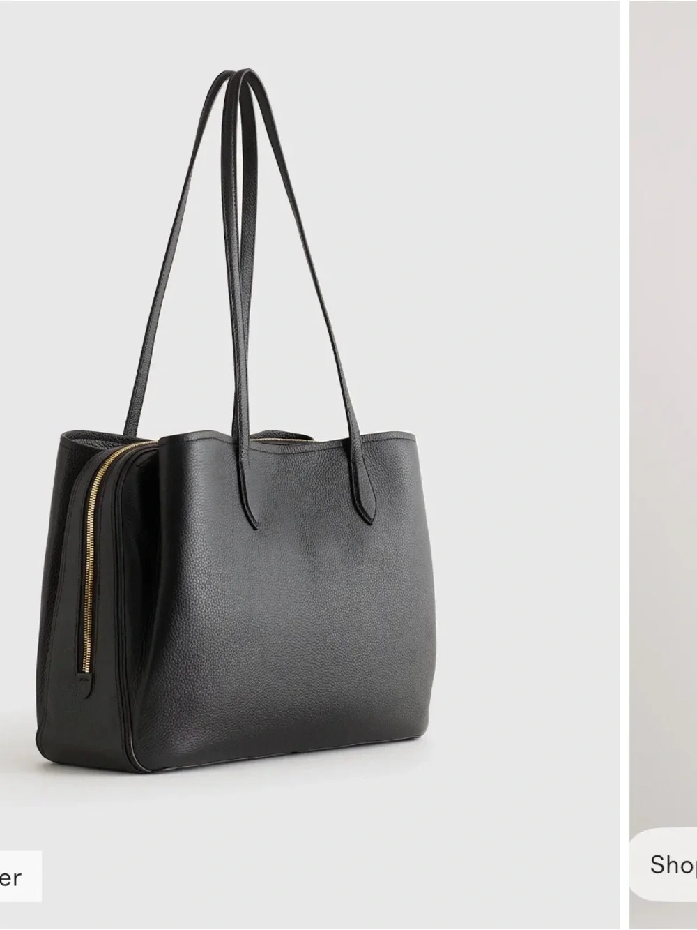 NWT quince vivienne leather work tote in black